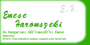 emese haromszeki business card